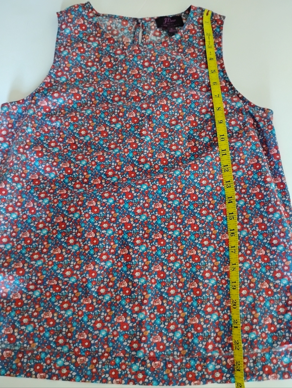 J. Crew Liberty Art Fabric Betsy Ann Blouse Red Blue Floral Cottagecore Size - Picture 12 of 13